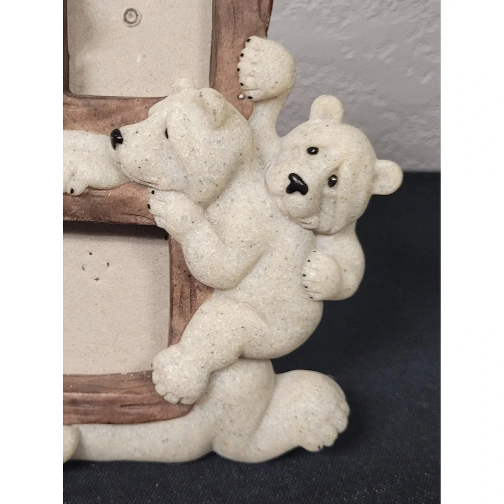 Quarry Critters  Vintage 2002 3D Bear Family Double Picture Frame